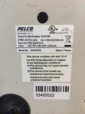 WV-CF354 PANASONIC Dome Cameras Pelco #3