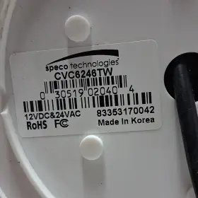 CVC6246TW SPECO TECHNOLOGIES Tvi Dome Camera Wdr Night Cctv