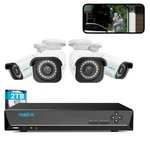 Reolink Rlk8-800b4 4k Security Camera System 4pcs Poe 8ch Nvr 2tb. Fixed Price $639.99.