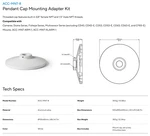 New In Box - Verkada Pendant Cap Mounting Adapter Kit, Acc Mnt 8. Fixed Price $39.99.